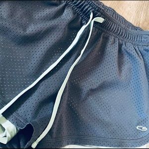 Grey and Mint Green Champion Running Shorts